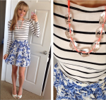 HM FLoral SKirt Striped Top